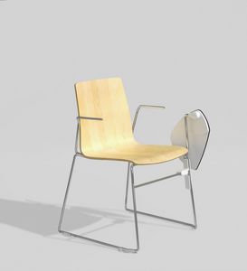 WOODY, Stuhl mit eleganter und zeitgenssischer Struktur in Stahlstange